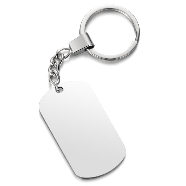 Personalized photo Keyring double sides engraved custom Stainless Steel Key Chain